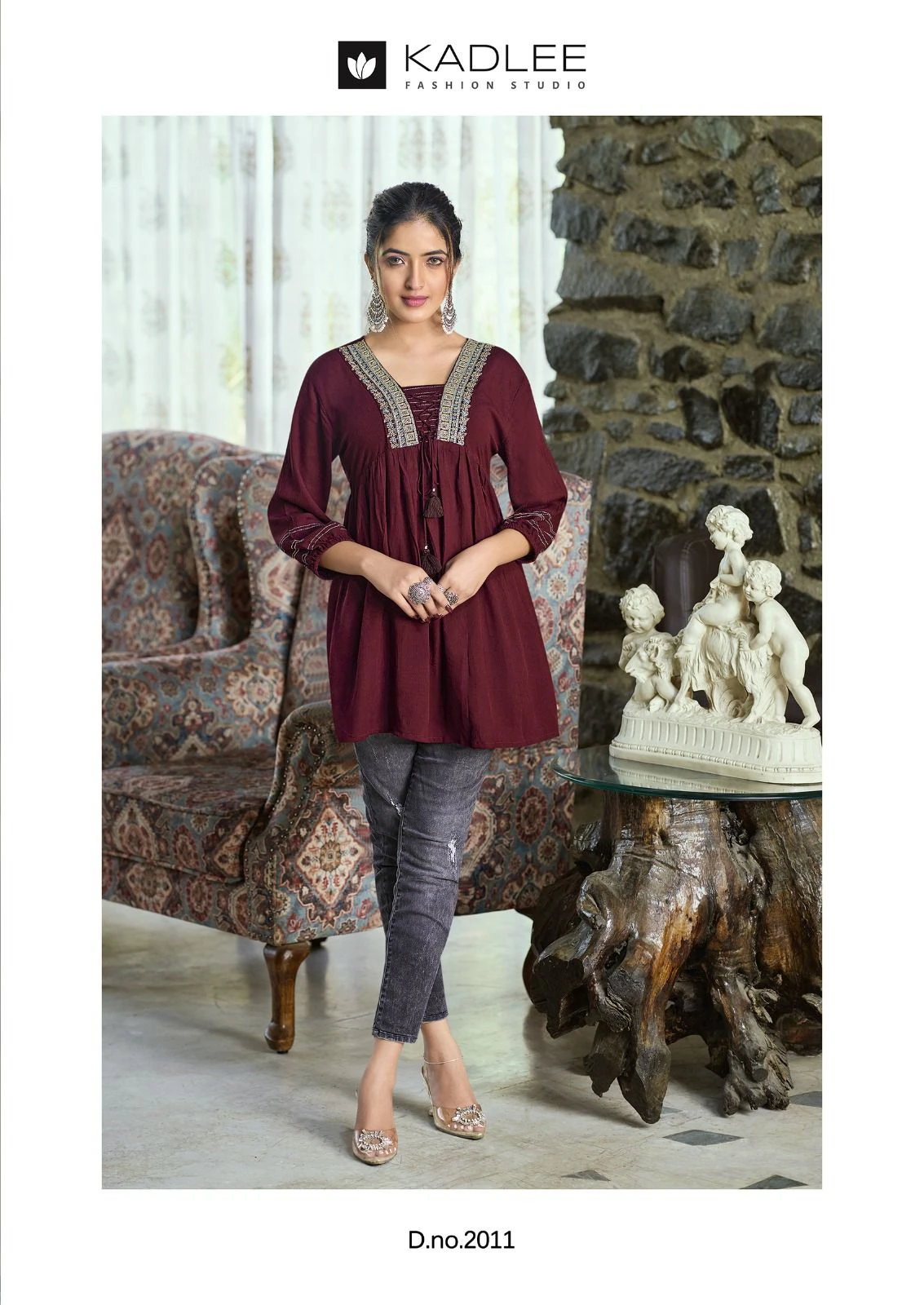 Kadlee Centuri Vol 2 Rayon Wrincle with Inner Wholesale Fancy Kurtis Catalog — Wholesale Kurtis, Kadlee Fashion Studio wholesale from Surat - Gallery Image 4